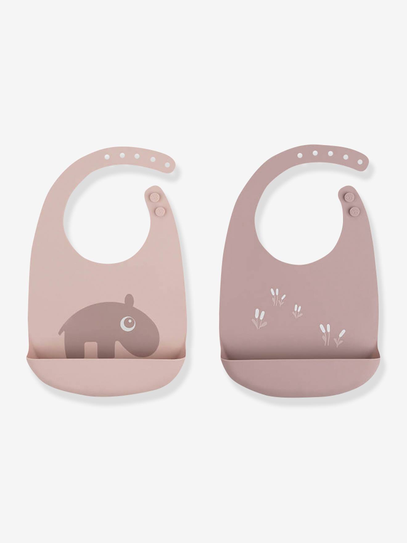 Pacote com 2 babadores de silicone em formato de crocodilo