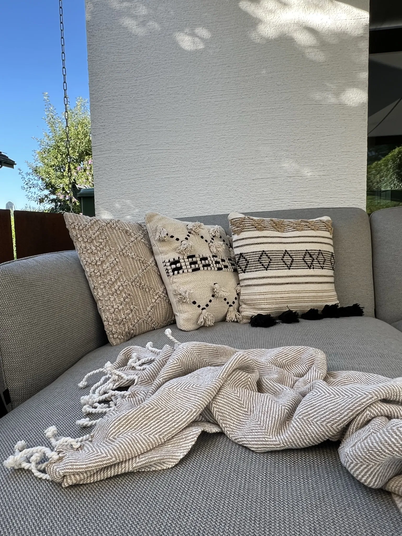 Plaid TILMI Katoen 130 x 160 cm Lichtbeige