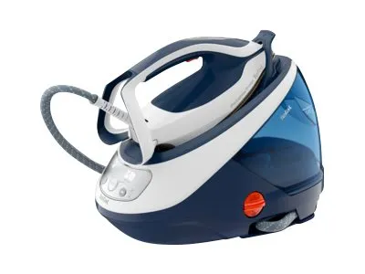 Tefal Pro Express Protect GV9221 - Dampstrygejern med automatisk afbrydelse - såleplade: Durilium AirGlide Autoclean - 2600 W - hvid/blå