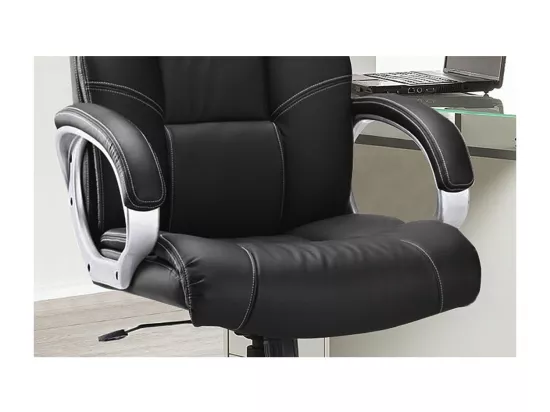 Chaise de bureau LIDA – PU Noir – Confort et élégance pour votre espace de travail