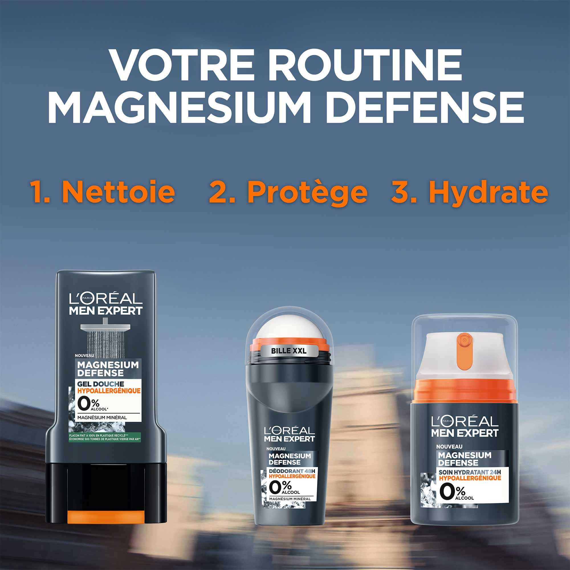Magnesium Defense Déodorant Bille 48H Hypoallergénique Men Expert
