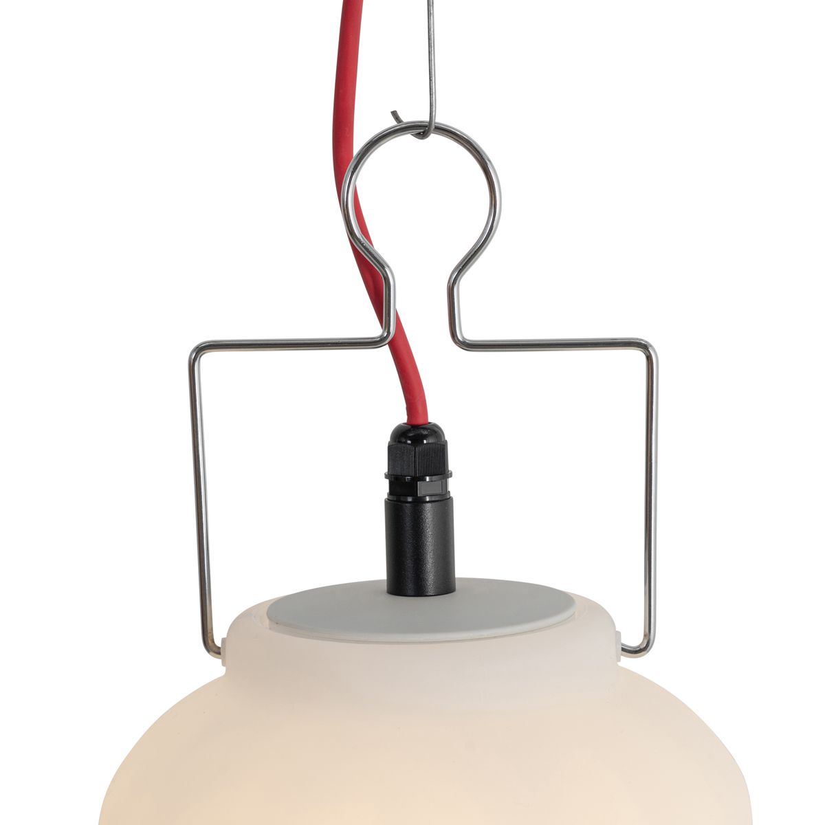 Smart buiten hanglamp wit 20cm met rode stekker incl. Wifi A60 - Pion