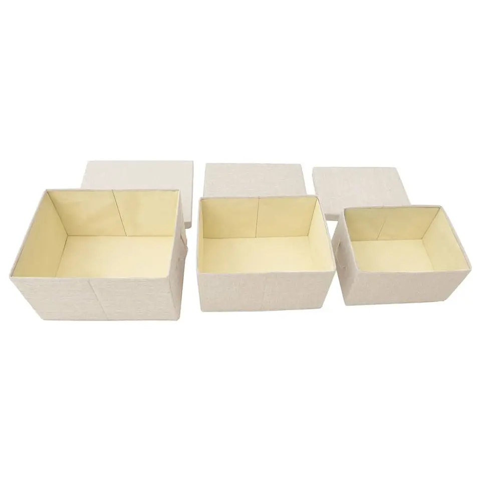 vidaXL - Opbergbox Opbergboxen - Crème - Stof