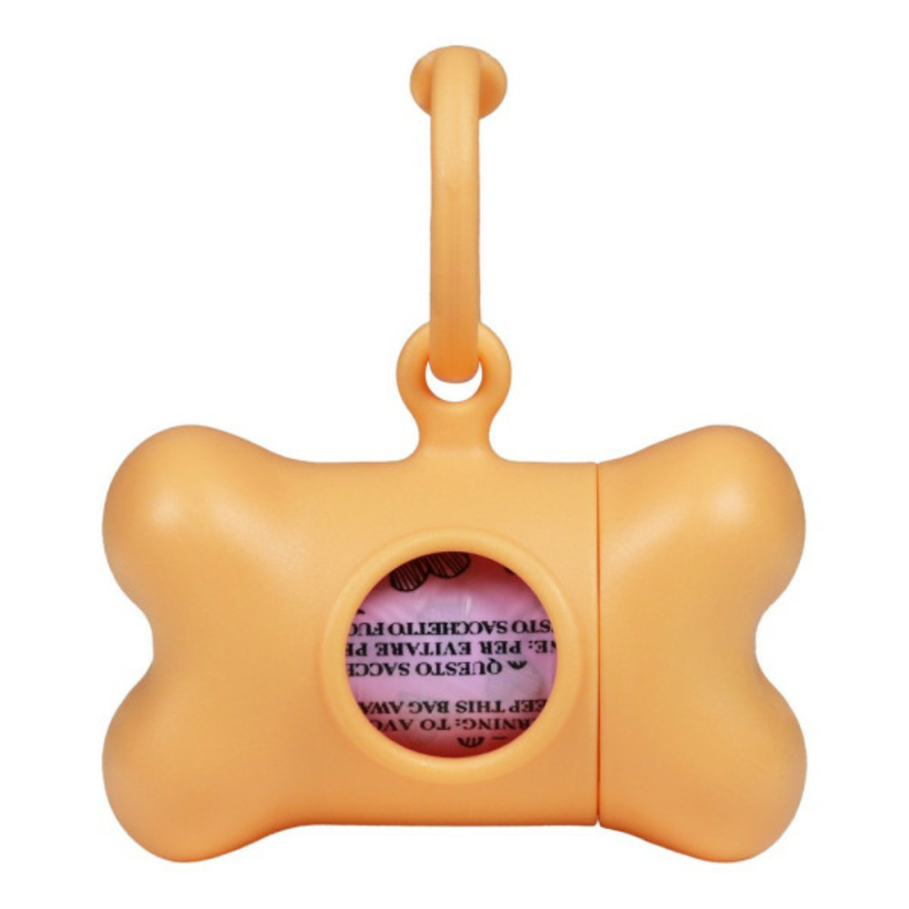 Distributeur de sacs pour animaux domestiques bon ton nano classic chien orange plastique recyclé (6 x 3 x 4 cm)