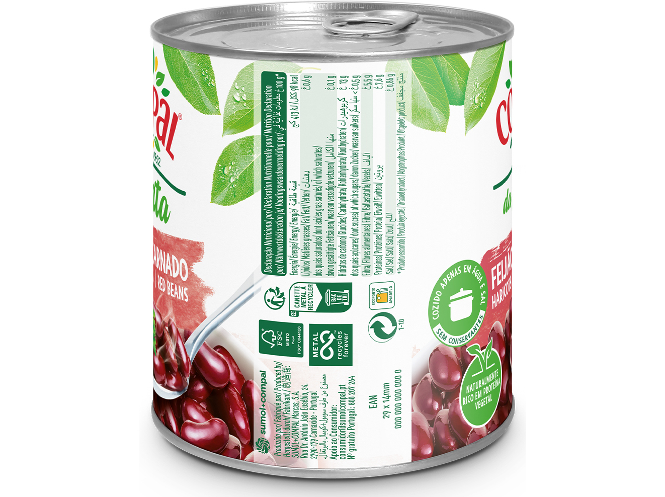 FEIJÃO COMPAL DA HORTA ENCARNADO 845G