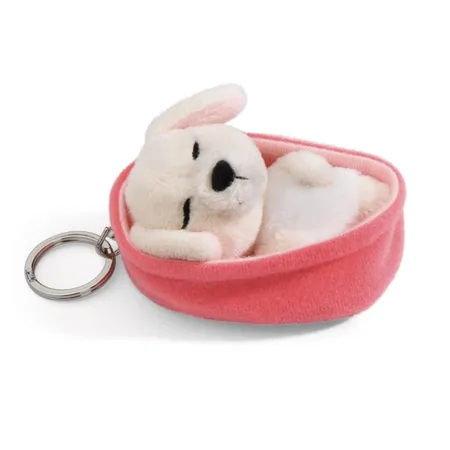 NICI Schlüsselanhänger Sleeping Pets Hund 8cm creme