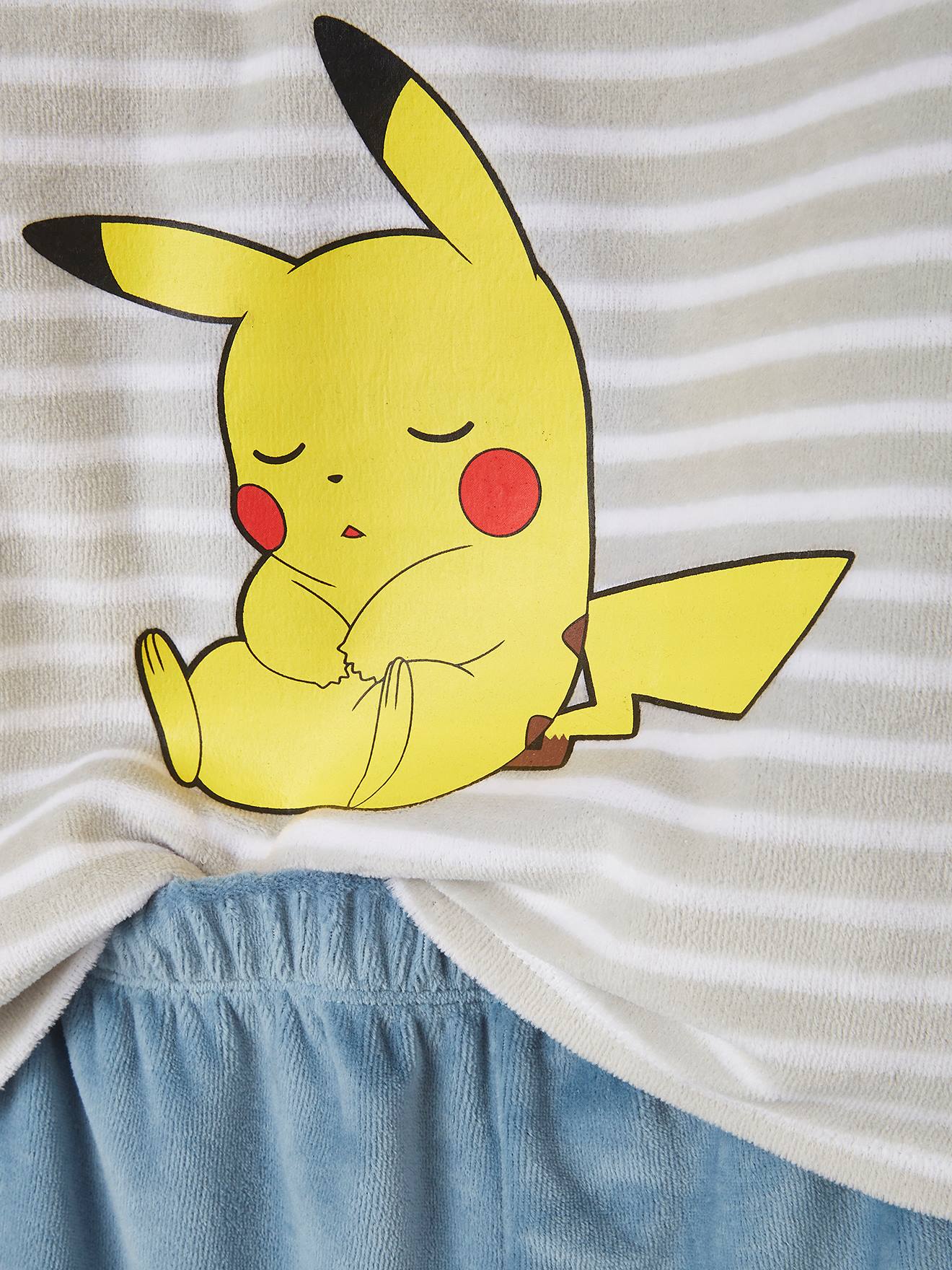 Pijama de veludo listrado cinza claro Pokémon®