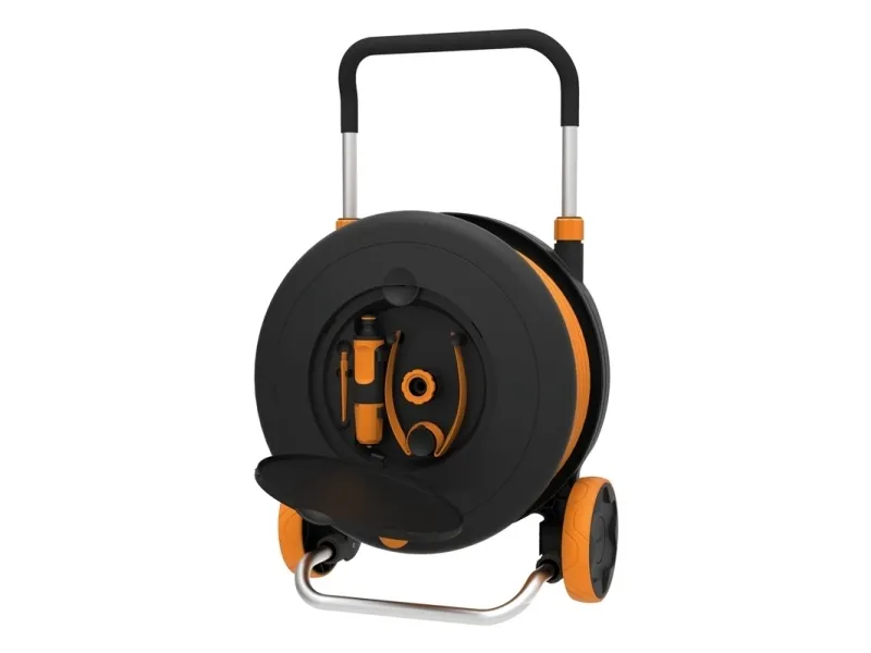 Fiskars Waterwheel L, kurv hjul, Funktionel, Sort, Orange, 2 hjul, 398 mm, 250 mm
