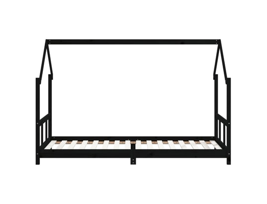 VIDAXL - Lit enfant Cadre de lit pour enfants noir 90x200 cm bois de pin massif