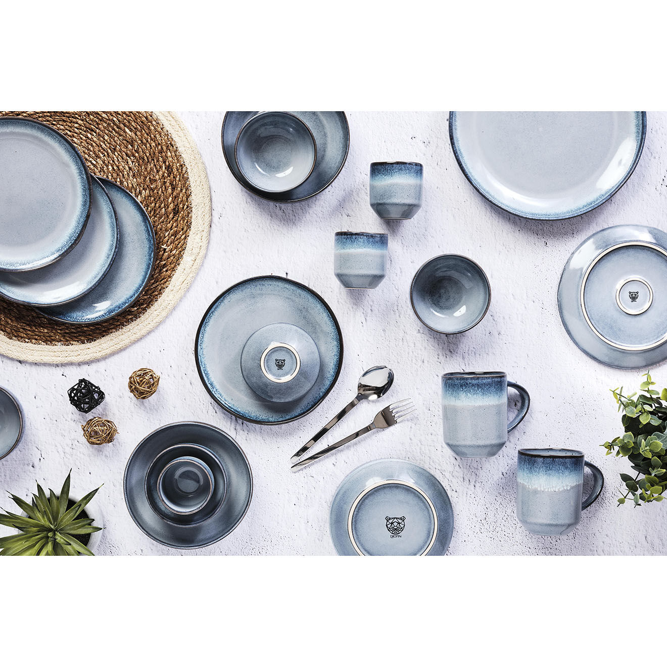 Bjorn 6 Assiettes Genesis bleues - D.27 cm