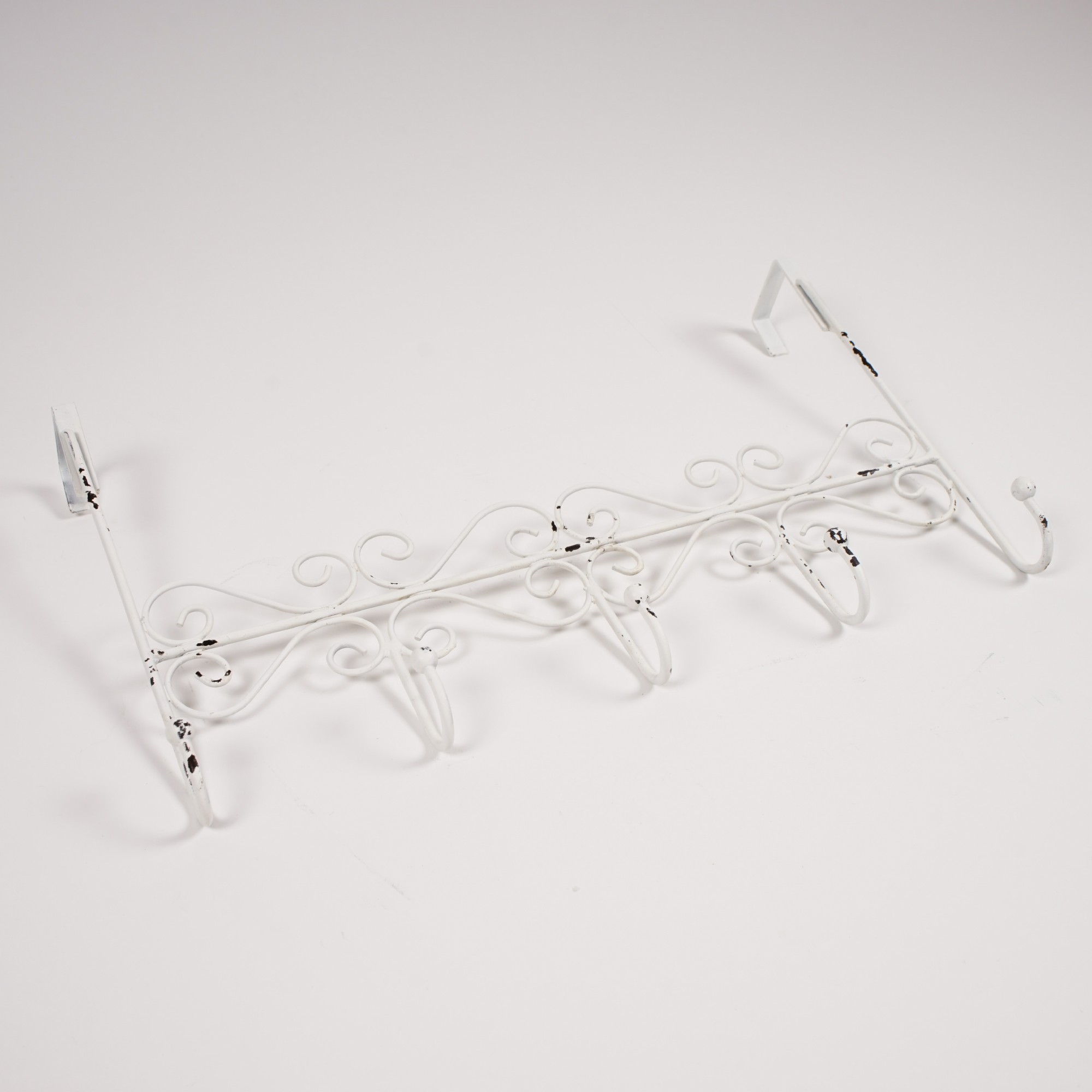 Türhakenleiste 'Classique', mit 5 Haken, antik-weiß, L 43 cm, B 9,5 cm, H 27 cm von fischer's lagerhaus