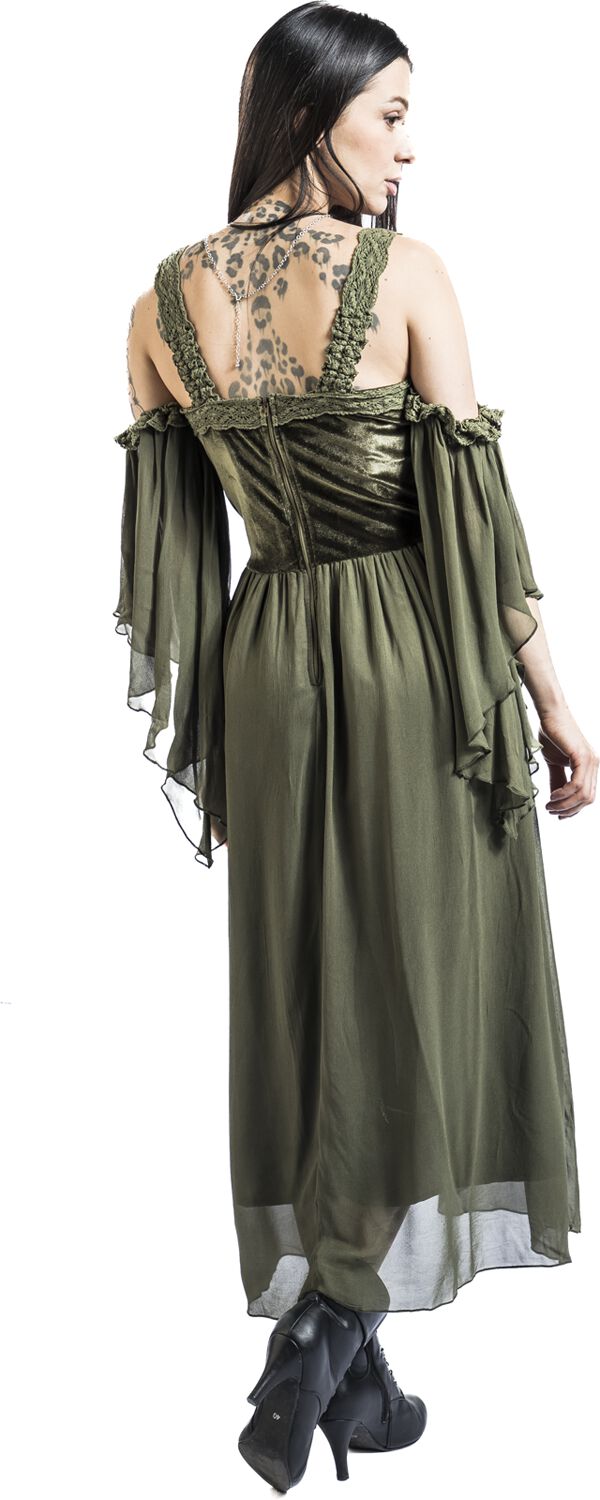 Celtic Dress With Velvet Details | Gothicana by EMP Robe longue