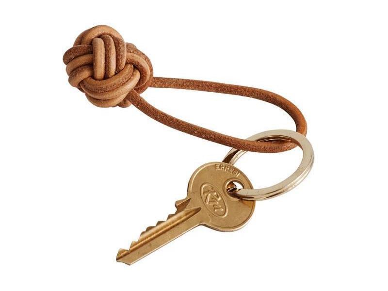 OYOY Schlüsselanhänger Knot Ø 4 cm, Braun Schlüsselband aus Leder