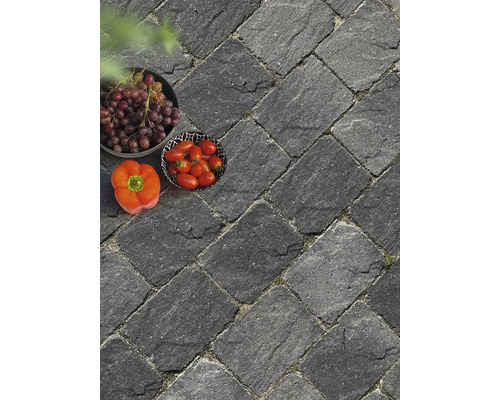 Rechthoekige straatsteen iWay antieke bestrating Two Faces basalt 21 x 14 x 6 cm