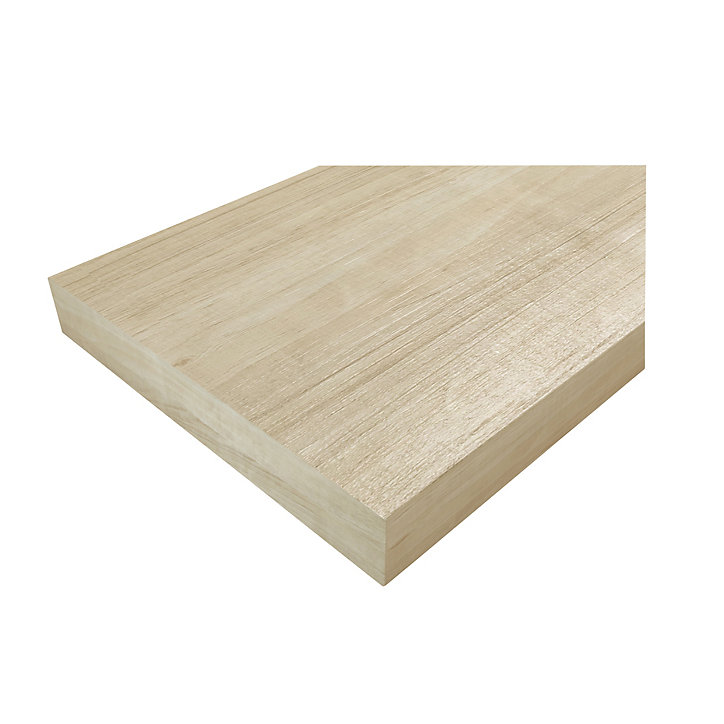 Tablette murale avec fixation invisible GoodHome Cusko effet chêne clair 118 cm