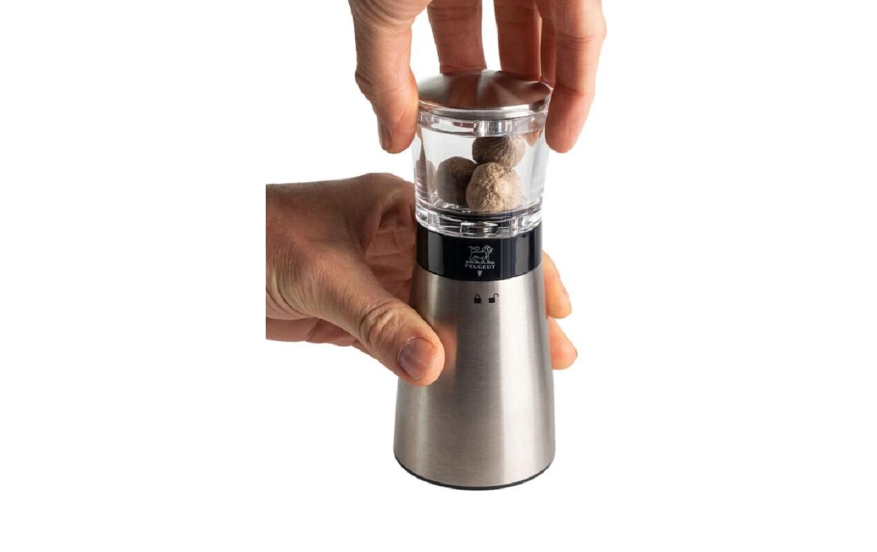 Muskatmühle Daman 15 cm, SilberGewürzmühle für Muskatnuss