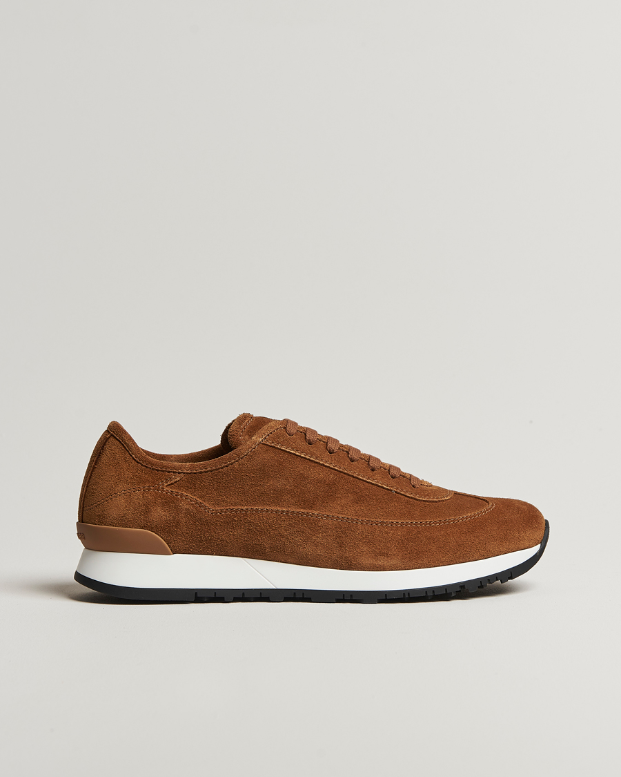 John Lobb Foundry Luxury Running Sneakers Tobacco