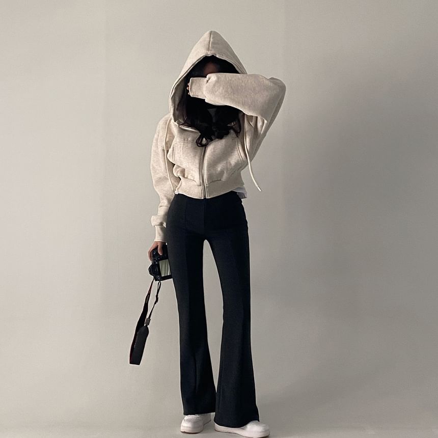 Bubapop - Effen cropped hoodie met rits