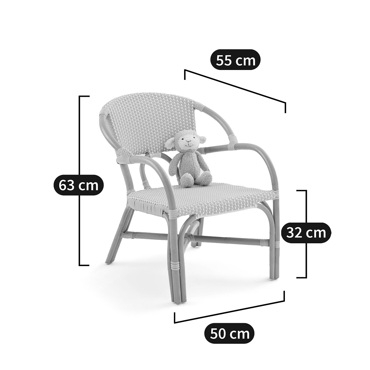 LA REDOUTE INTERIEURS<br>Cadeira alta, tecido, Musette
