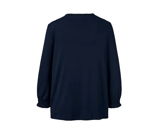 Blusenshirt mit 3/4-Arm, dunkelblau