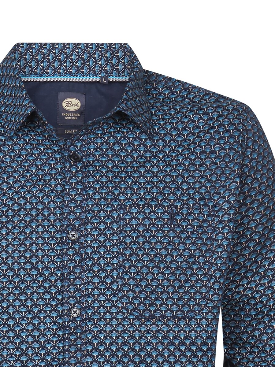 INDÚSTRIAS PETROLÍFERAS<br>Camisa estampada com corte reto