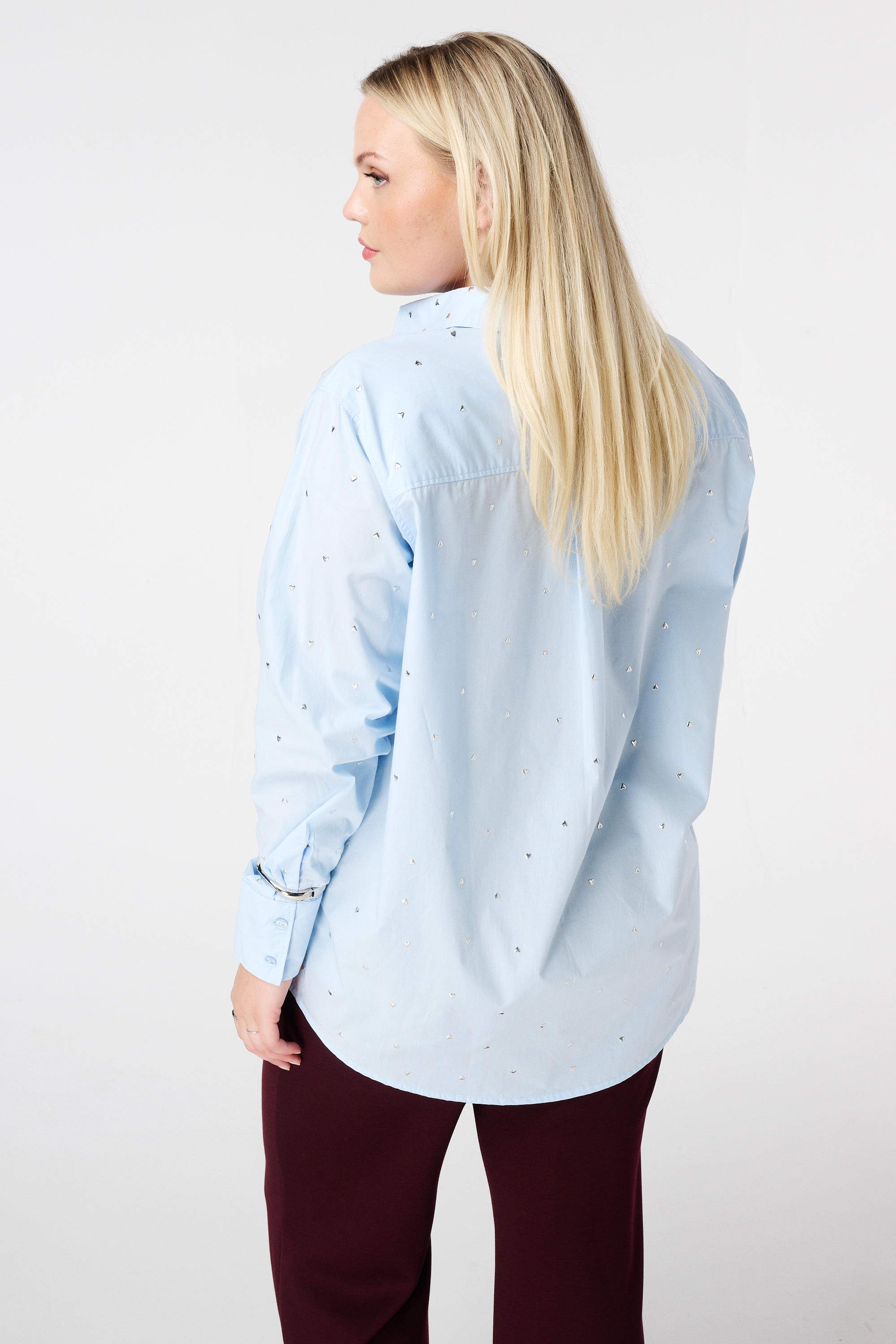 Blouse met studs blauw