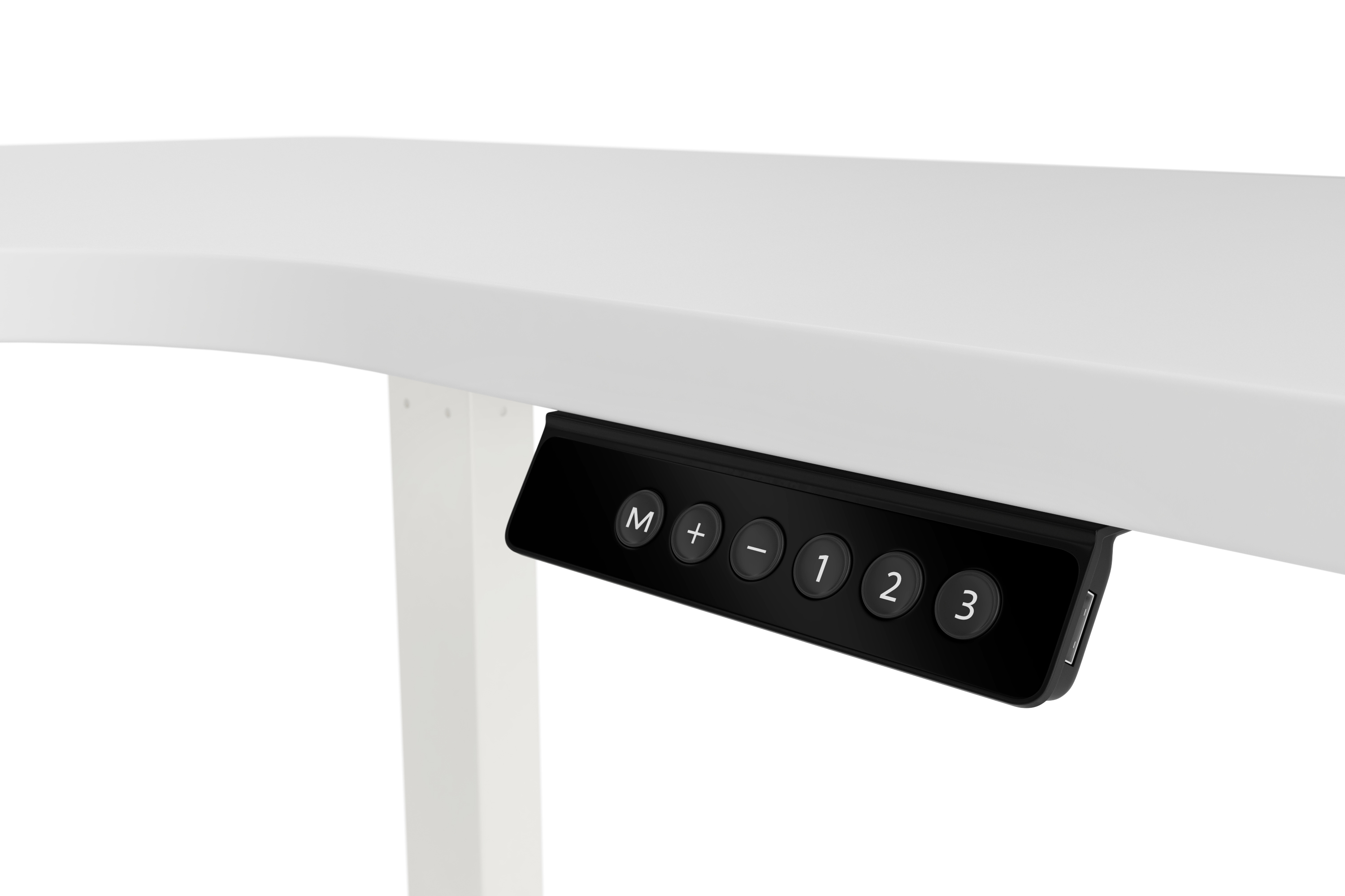 Stehpult Eckschreibtisch elektrisch PREMIUM weiss 160 x 110 cm