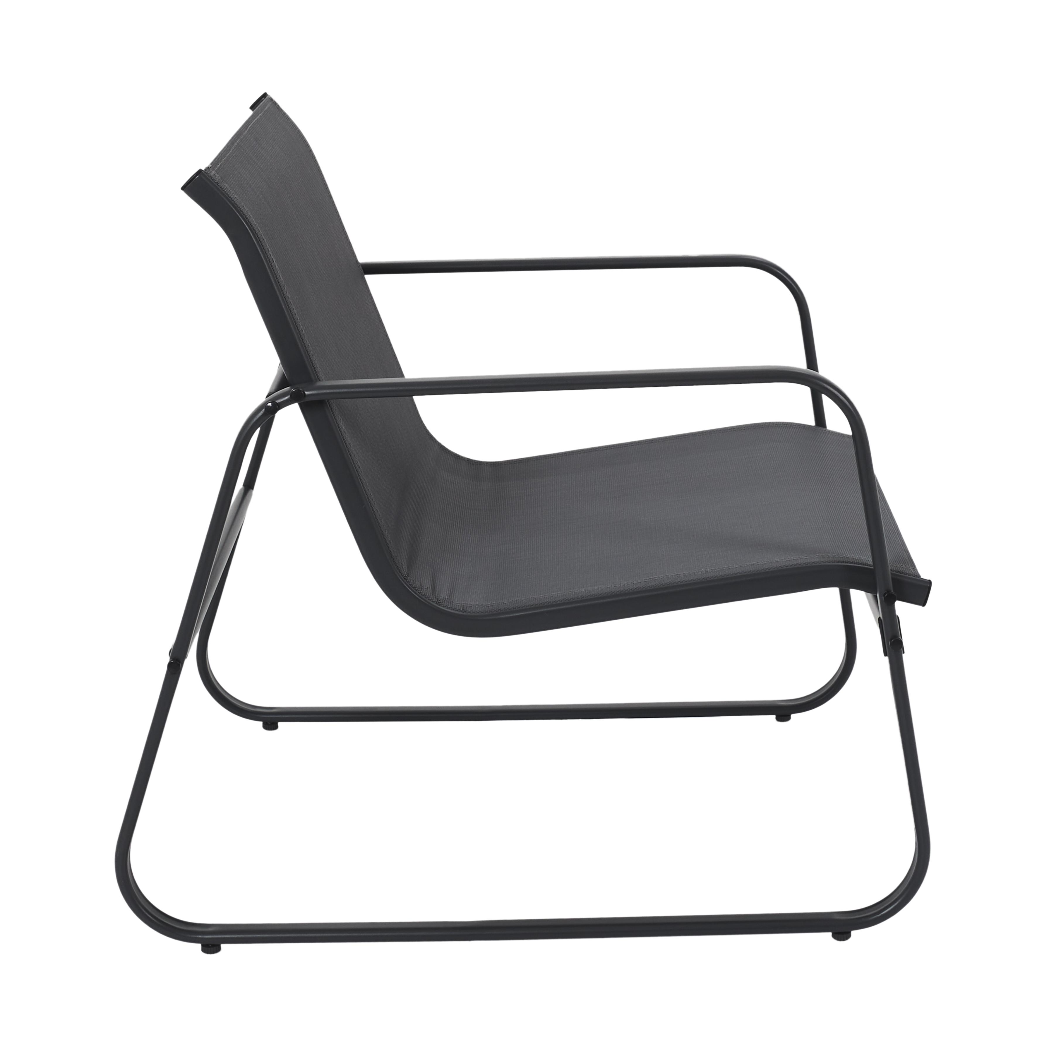 SALON DE JARDIN ESSENTIEL GRIS ANTHRACITE 4 PLACES