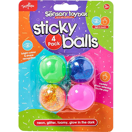 Pocket money Sticky balls 4-pak – flere varianter – assorteret