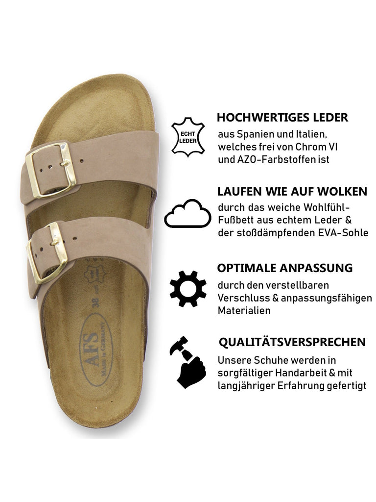 Pantoletten Damen Zweischnaller sand