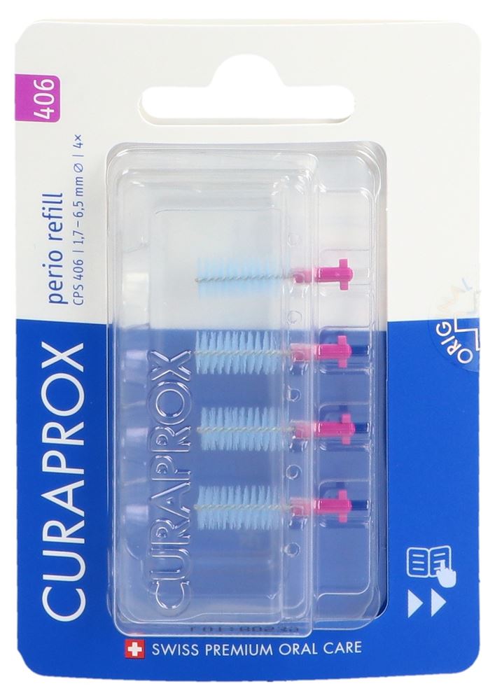 CURAPROX CPS 406 Perio<br>1 Stück, Blister, refill 4x fuchsia
