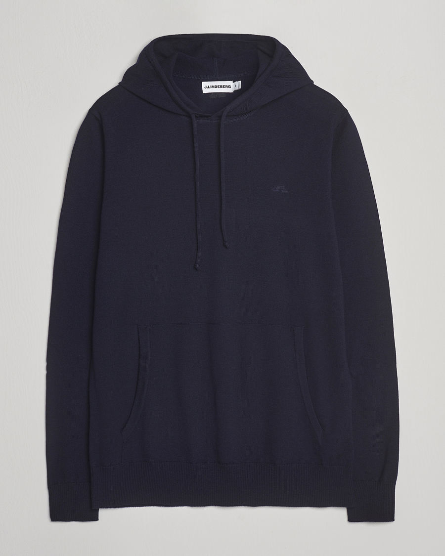 J.Lindeberg Karl Merino Hoodie Navy