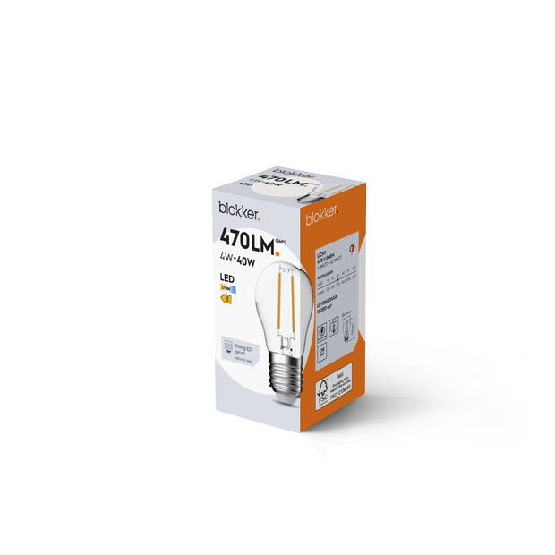 Blokker LED Kogel G45 - 40W - E27 - Helder