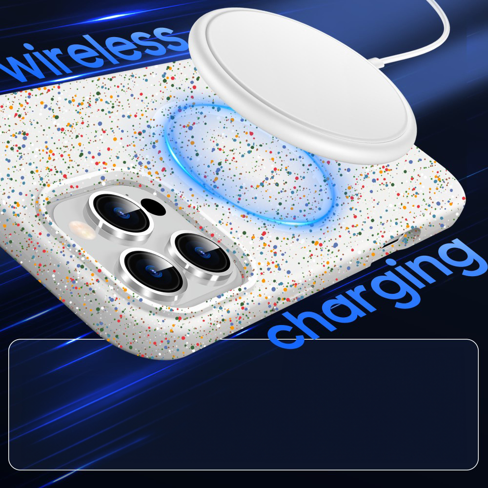 iPhone 16 Pro MagSafe Hardcase Hülle im Dot Desing - Weiss / Bunt