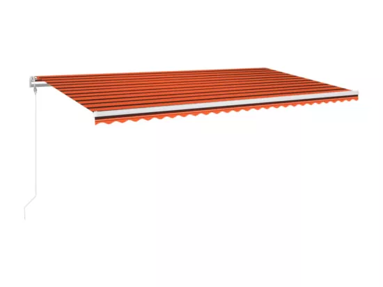 Auvent automatique capteur de vent LED 600x300 cm Orange marron