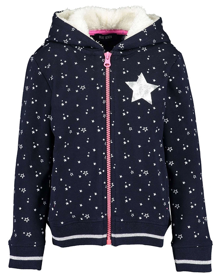 Kapuzenjacke COSMIC LOVE – STARS AOP in nachtblau