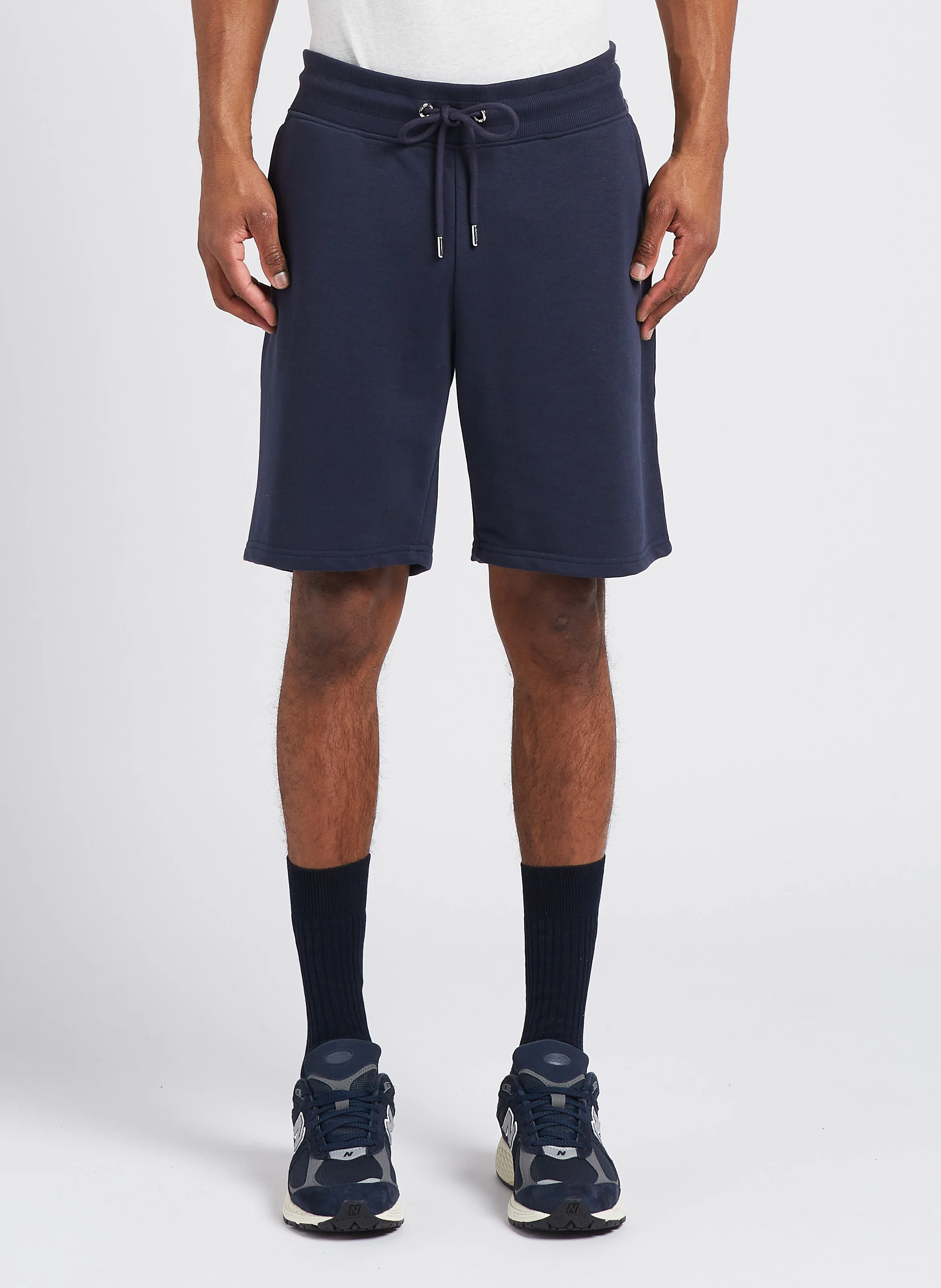 Short droit en coton molletonné| Bleu