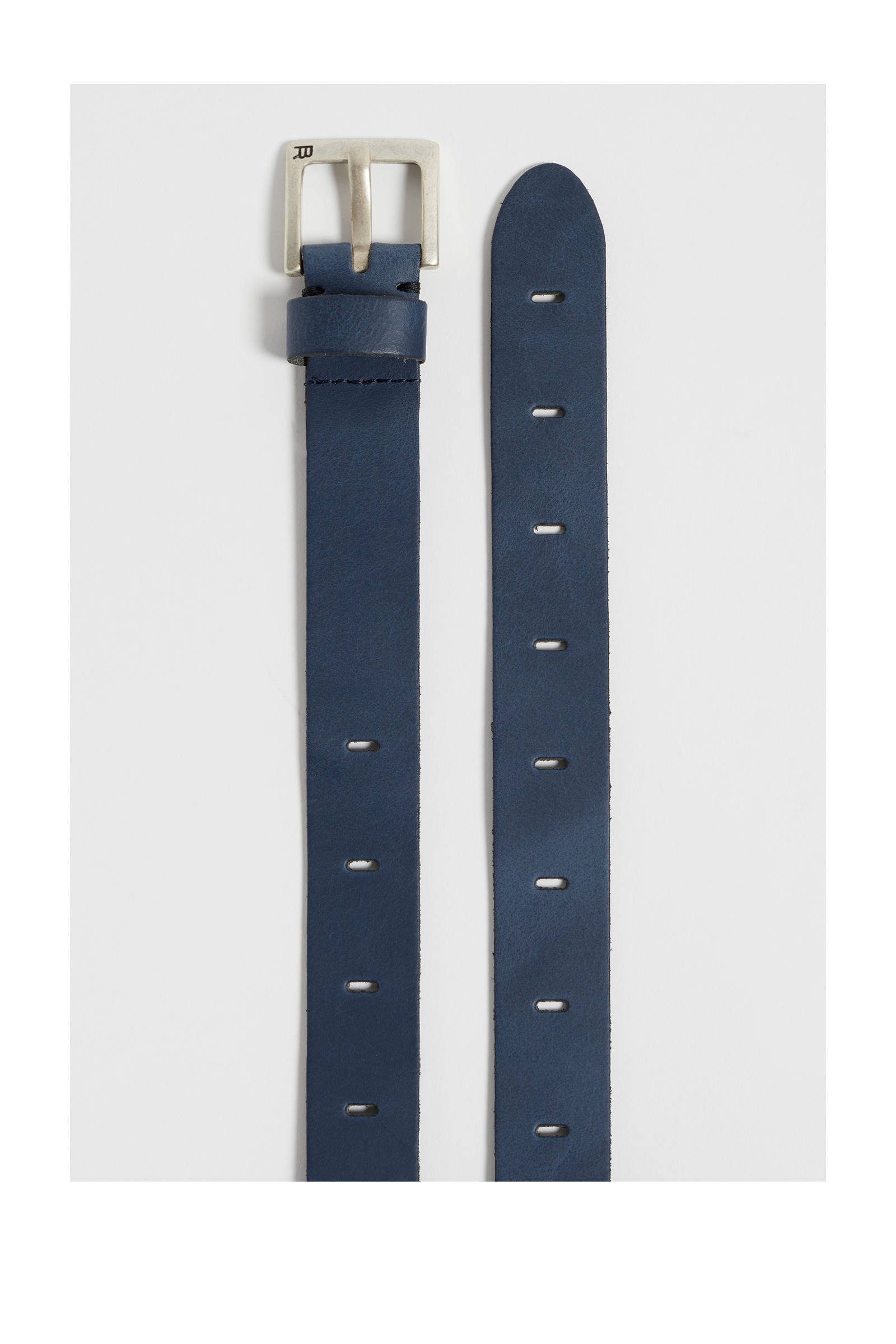 WE Fashion leren riem donkerblauw