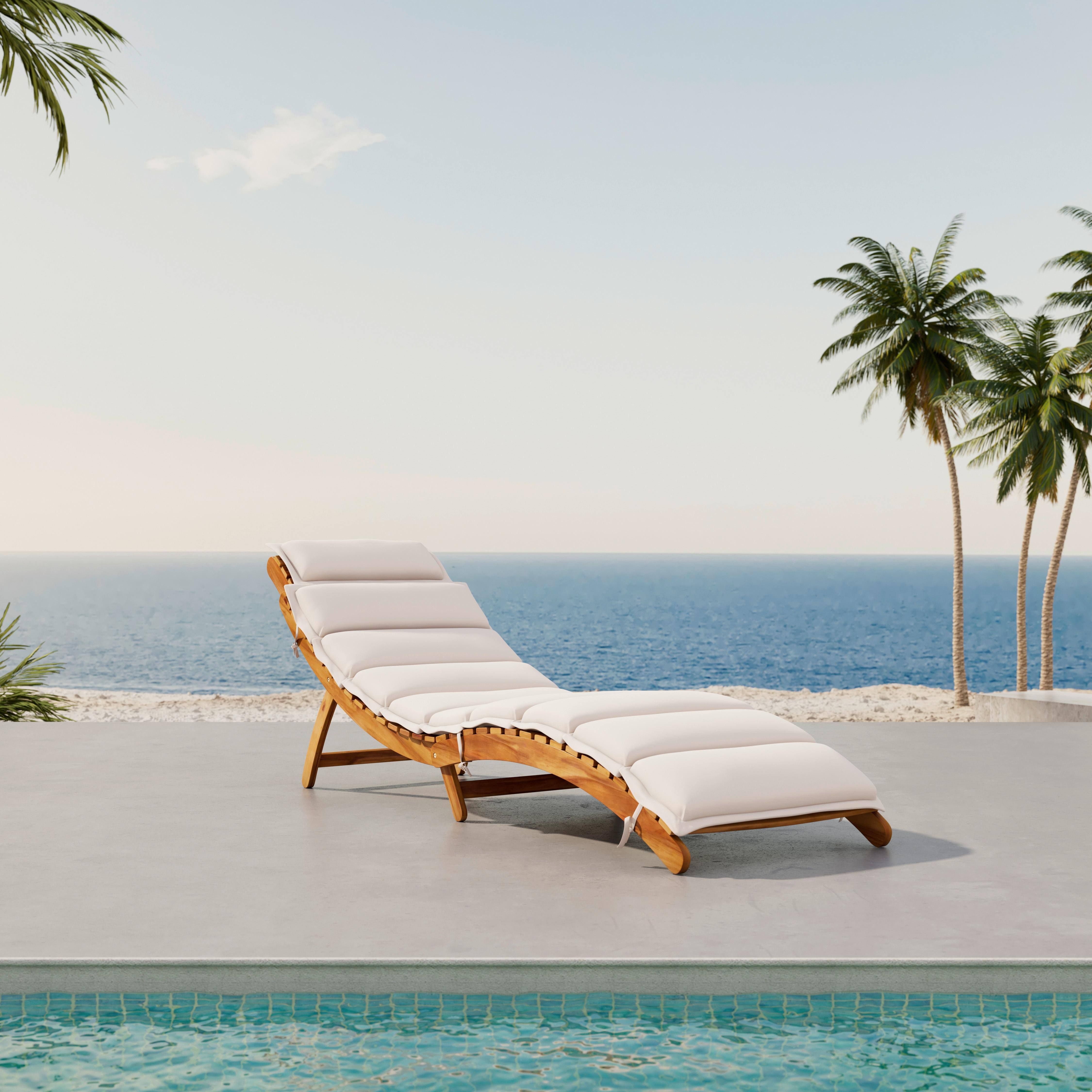 bessagi garden Gartenliege Bora Beige Akazie/Outdoorstoff