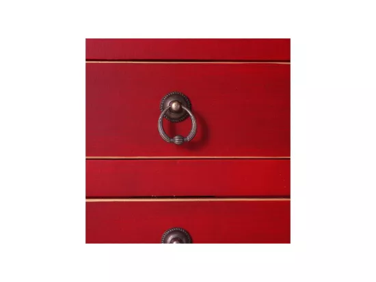 Console 4 portes, 3 tiroirs Rouge Meuble Chinois - PEKIN