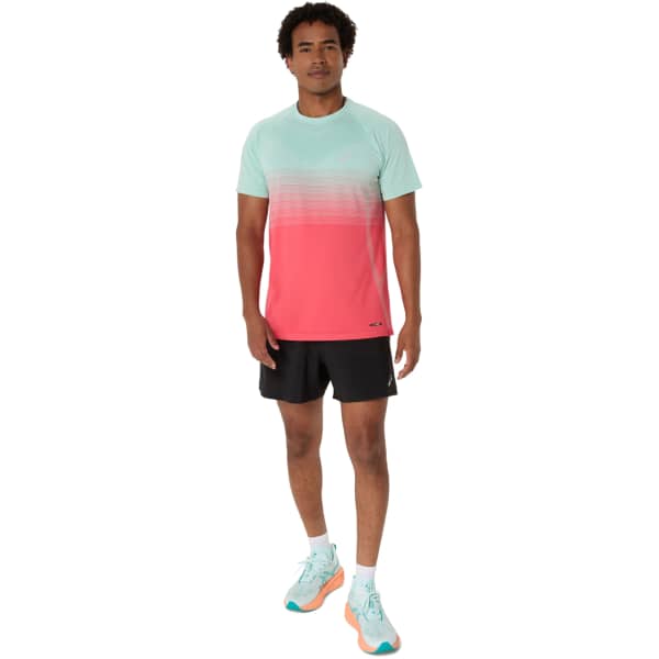 T-shirt running ASICS SEAMLESS SS TOP CORAL REEF/OASIS GREEN