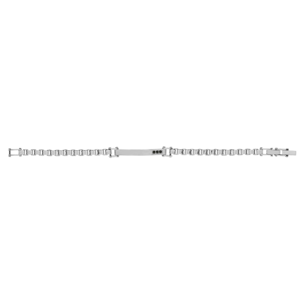 Bracelet acier zirconia noir 22 cm