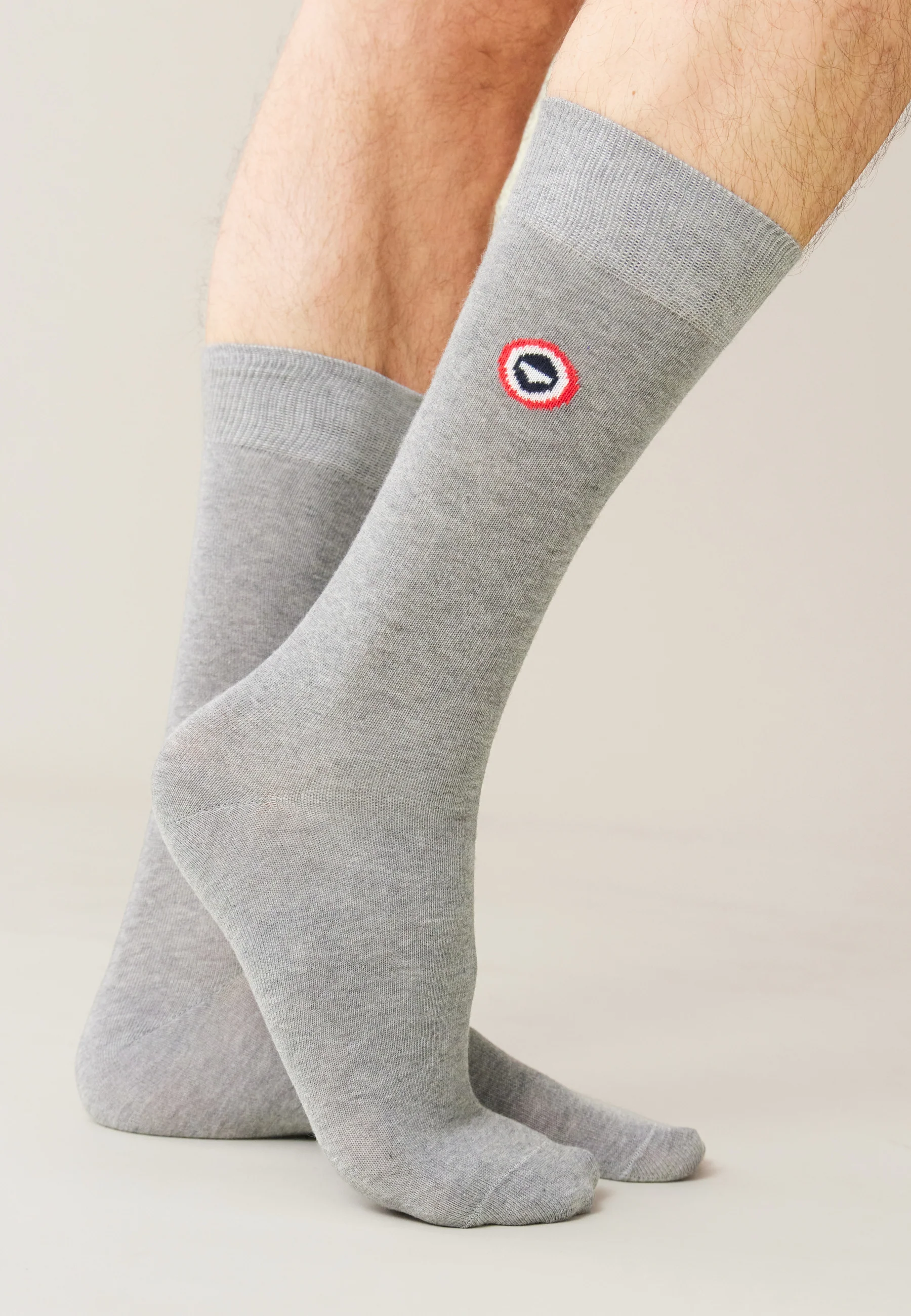 Chaussettes mi-hautes en coton-Lucas Gris Chiné
