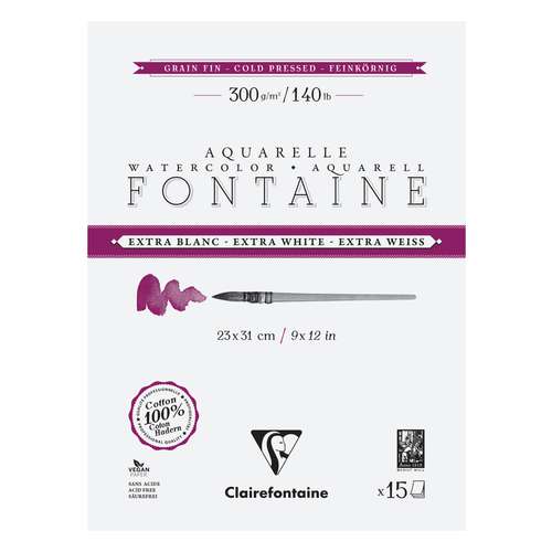 Clairefontaine Aquarellpapier FONTAINE Extra White feinkörnig