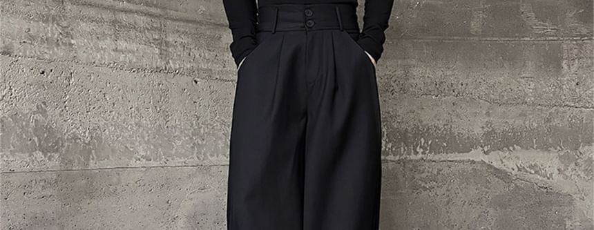 Freehop - Hoge taille effen cropped harembroek