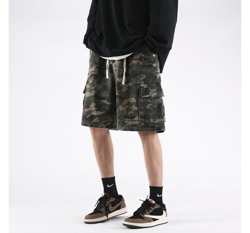 emeisa - Camouflage Cargo Bermuda Shorts met Trekkoord Taille