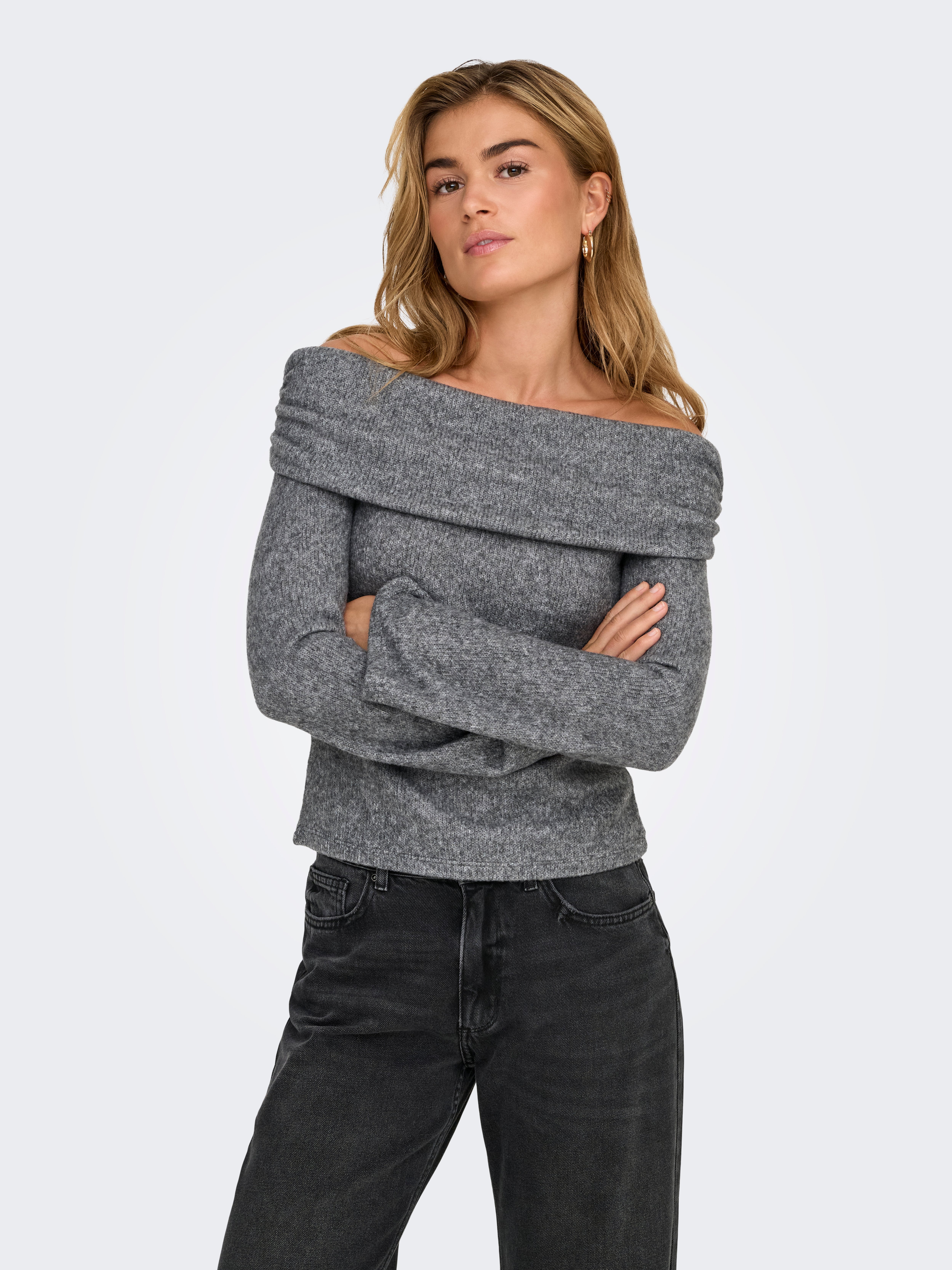 ONLLYDIA Sweatshirt Light Grey Melange