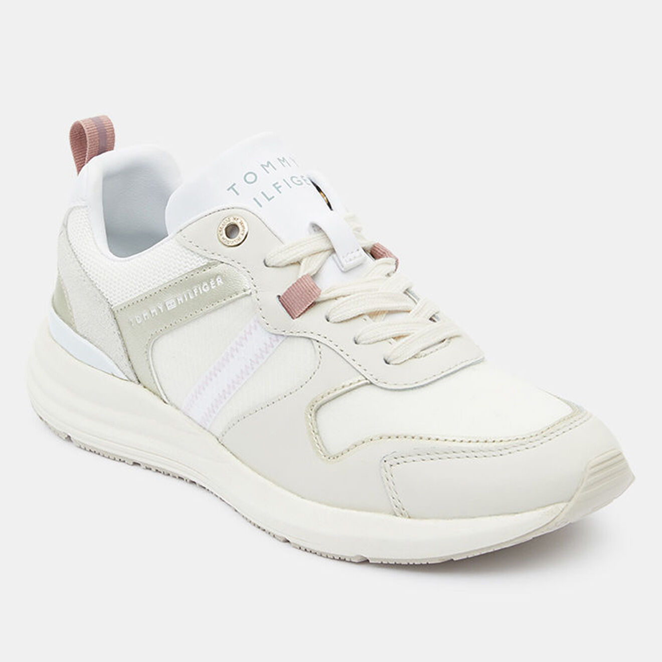 Tommy Hilfiger Baskets running Metallic Casual blanc/doré