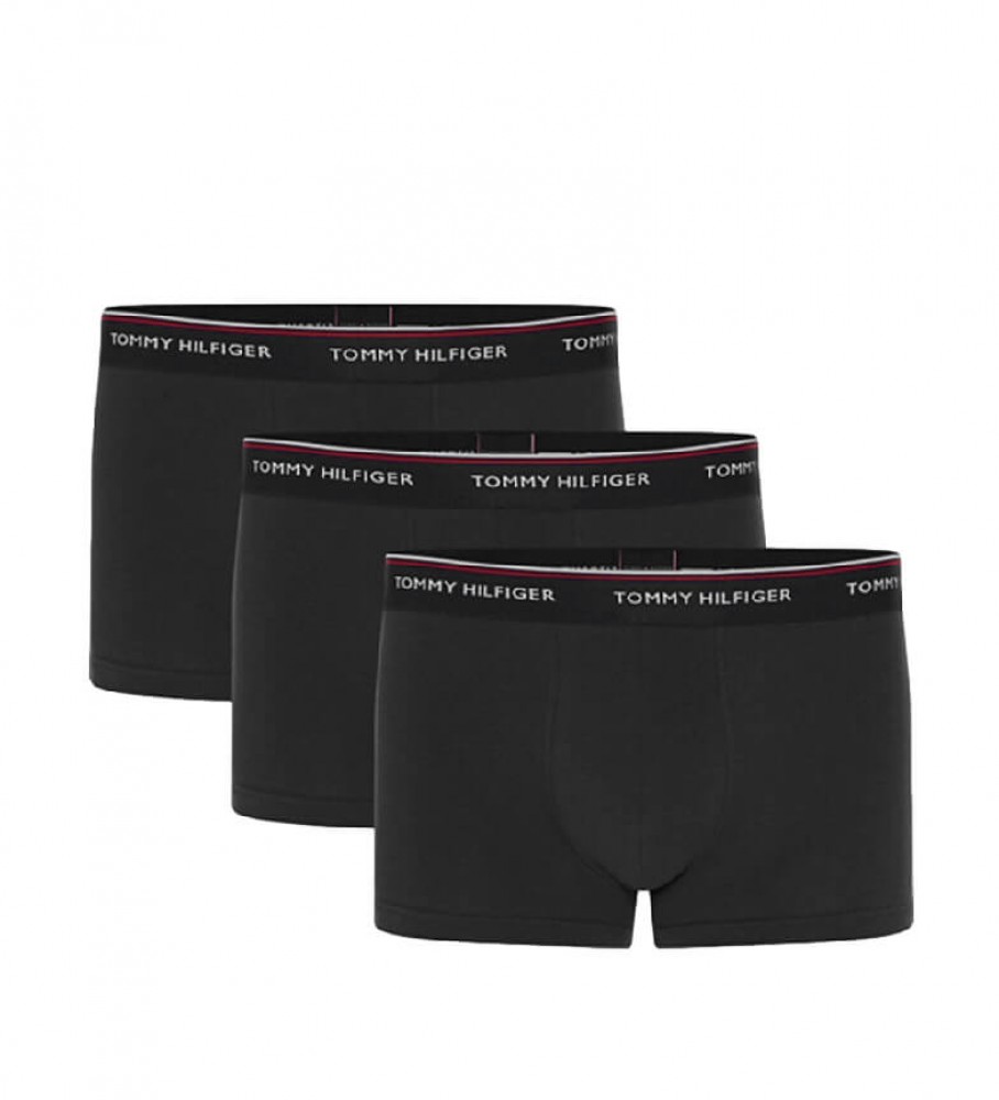 Conjunto de 3 cuecas boxer pretas Tommy Hilfiger modelo LR