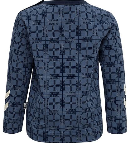 Hummel Bluse - hmlCheck T-Shirt l/æ - Blåe Horizon